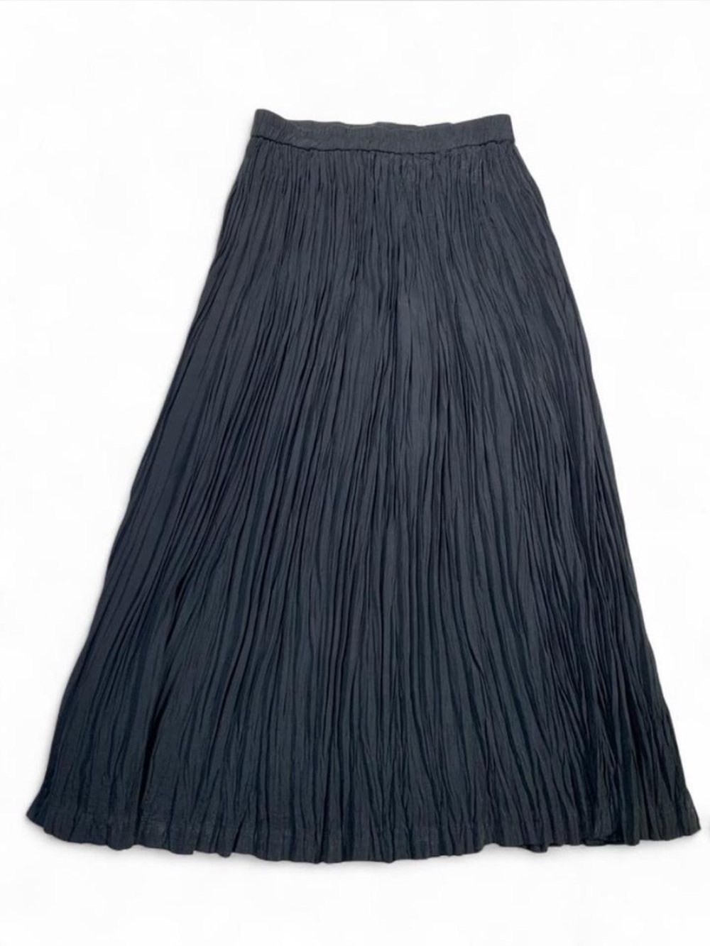 Black Crinkle Boho Maxi Skirt Whimsical Cottage core Goth